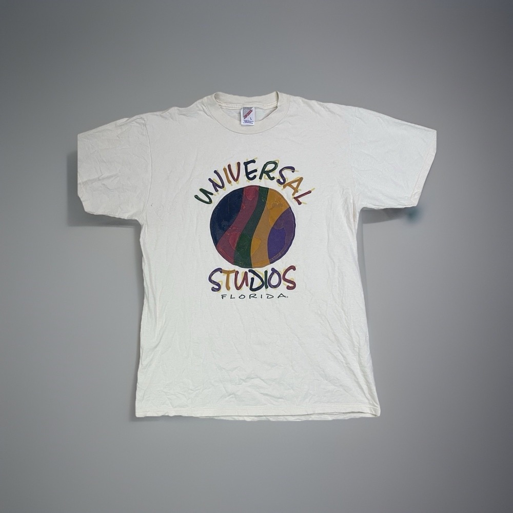 90s Vintage‎ Universal Studios Hollywood Shirt Size L Florida Jerzees Beige